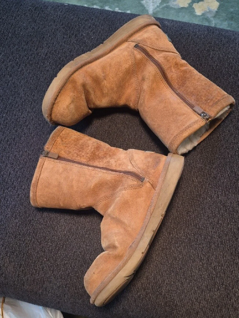 UGG Chestnut Suede Mid-Calf Boots